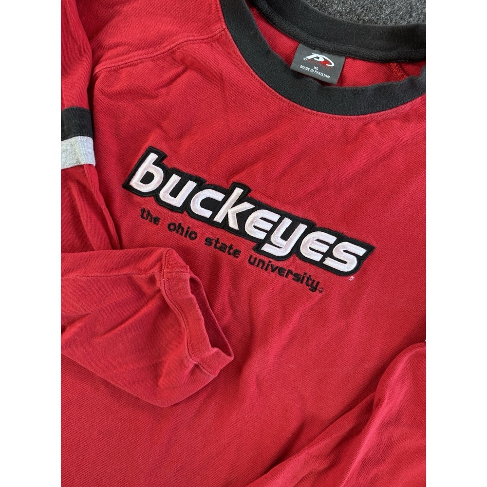 VTG Ohio State Buckeyes Sweatshirt XL Red Pro Player‎ Long Sleeve NCAA